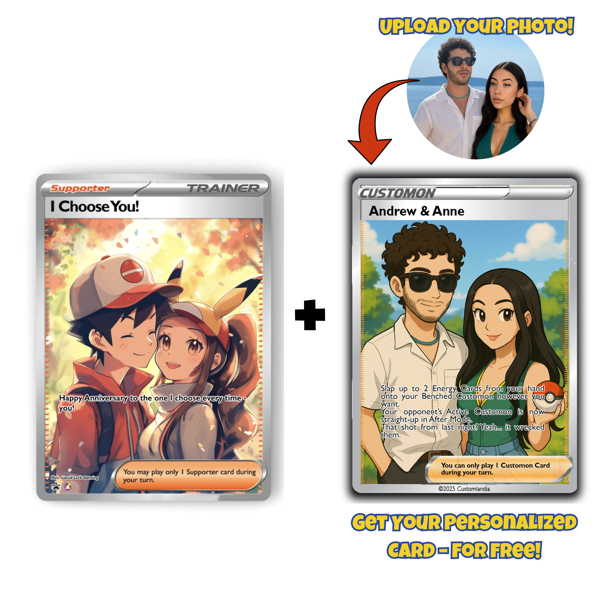 Personalized Pokémon Card for Your Anniversary | Unique Fan Art | The Perfect Thoughtful Gift
