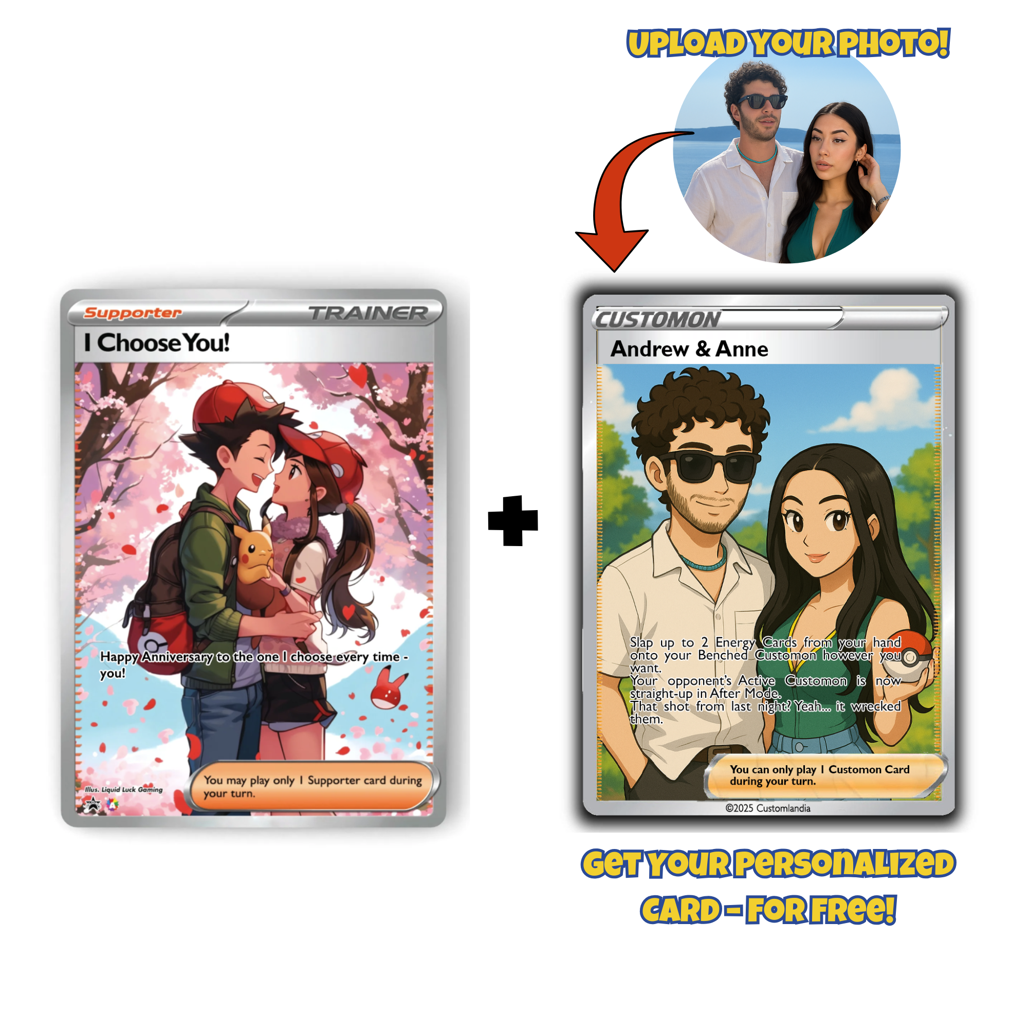 Personalized Pokémon Card for Your Anniversary | Unique Fan Art | The Perfect Thoughtful Gift