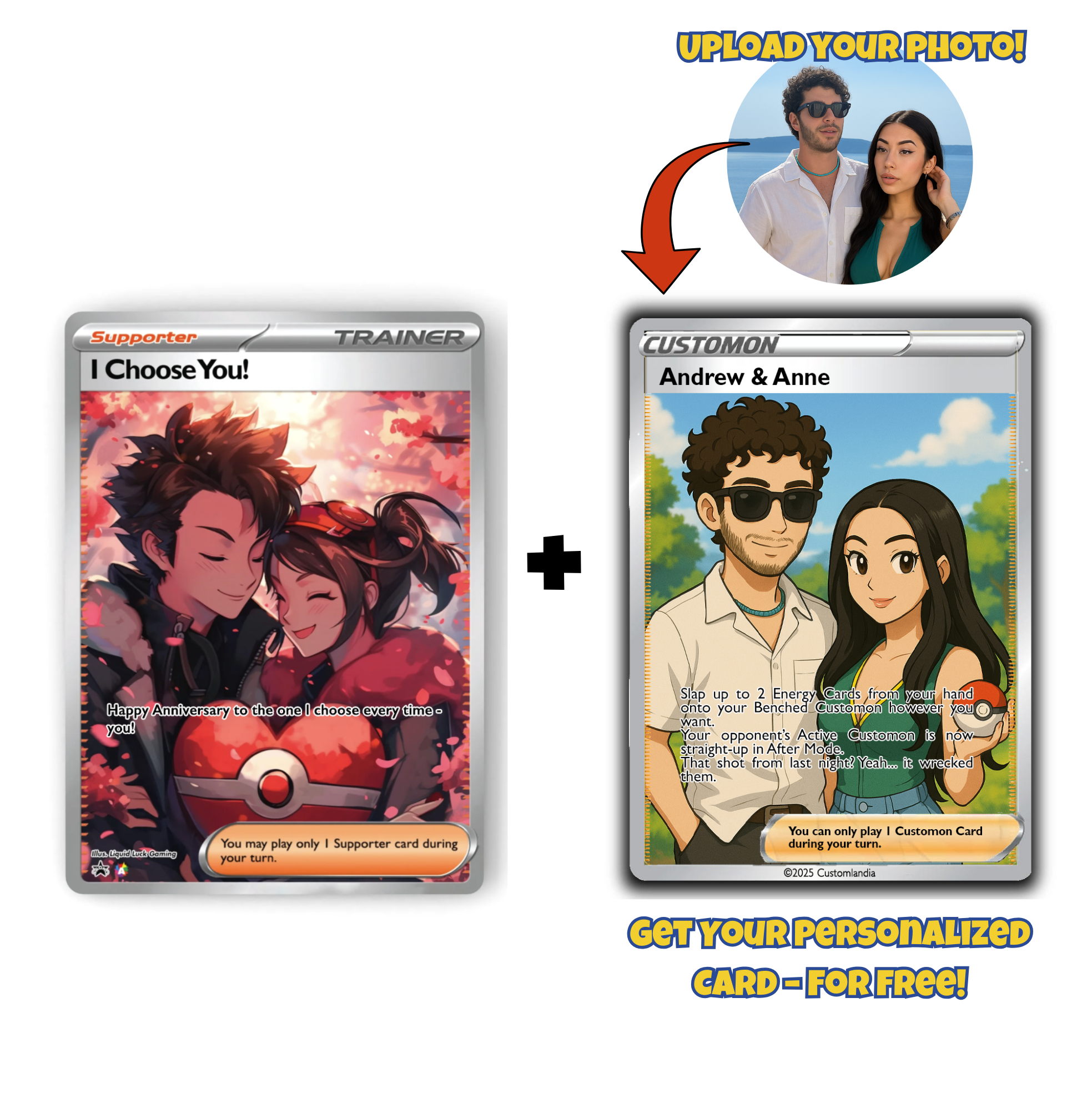 Personalized Pokémon Card for Your Anniversary | Unique Fan Art | The Perfect Thoughtful Gift