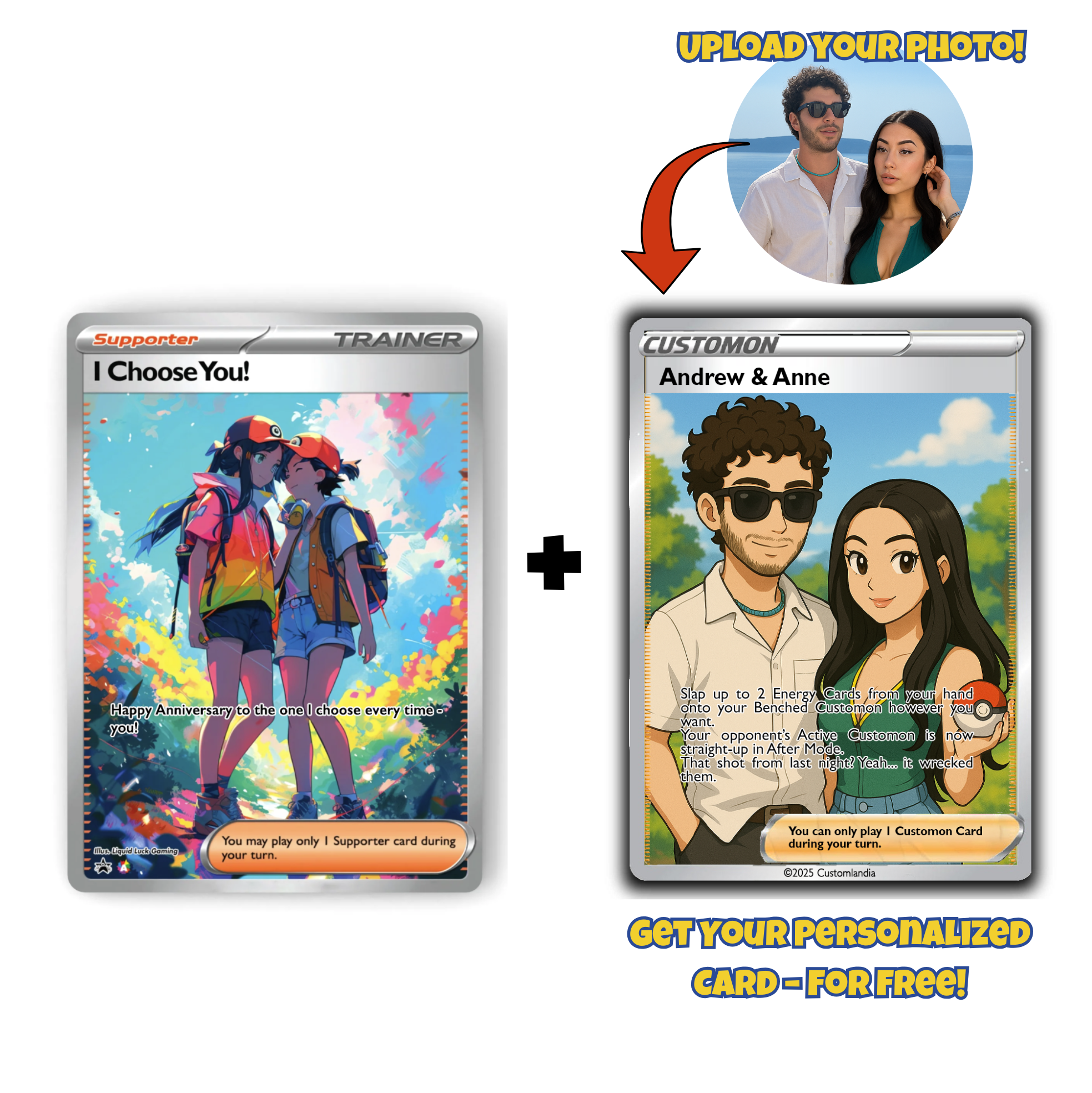 Personalized Pokémon Card for Your Anniversary | Unique Fan Art | The Perfect Thoughtful Gift