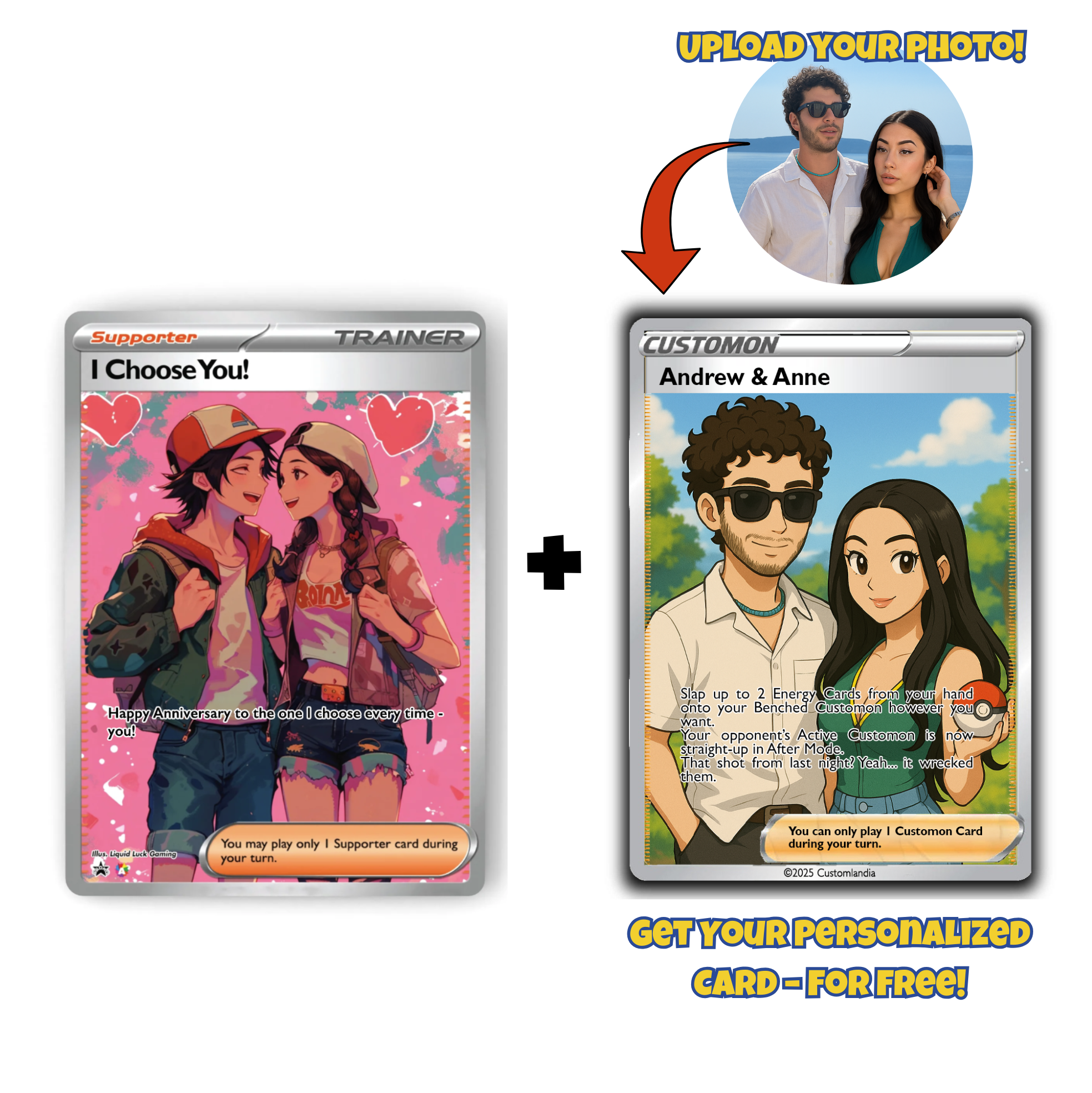 Personalized Pokémon Card for Your Anniversary | Unique Fan Art | The Perfect Thoughtful Gift