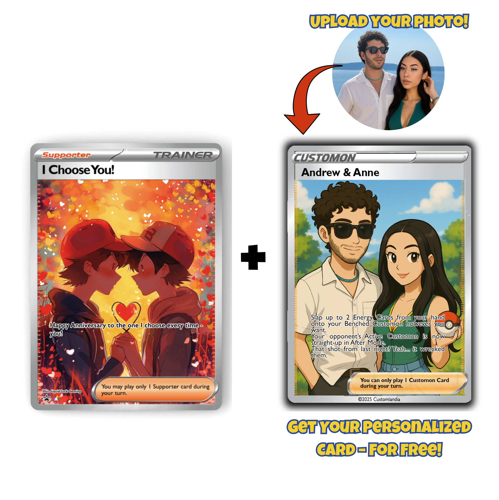 Personalized Pokémon Card for Your Anniversary | Unique Fan Art | The Perfect Thoughtful Gift