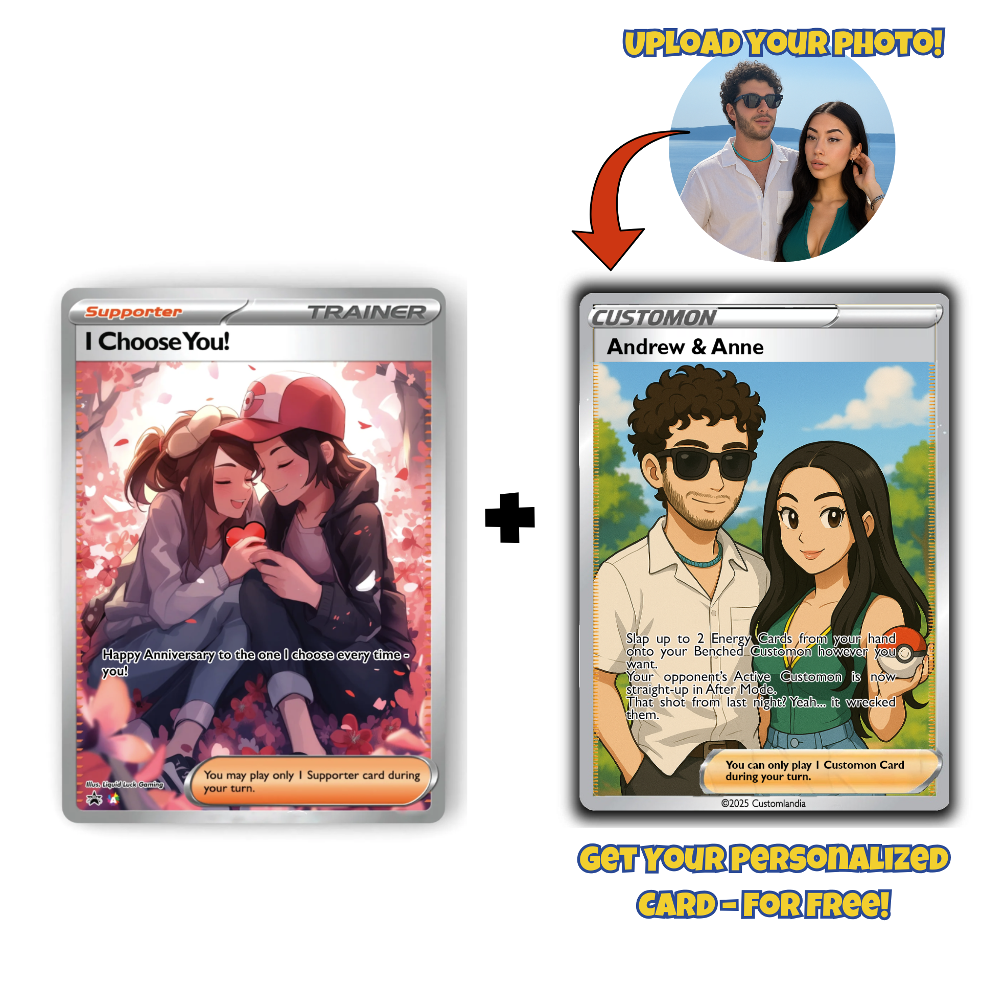 Personalized Pokémon Card for Your Anniversary | Unique Fan Art | The Perfect Thoughtful Gift
