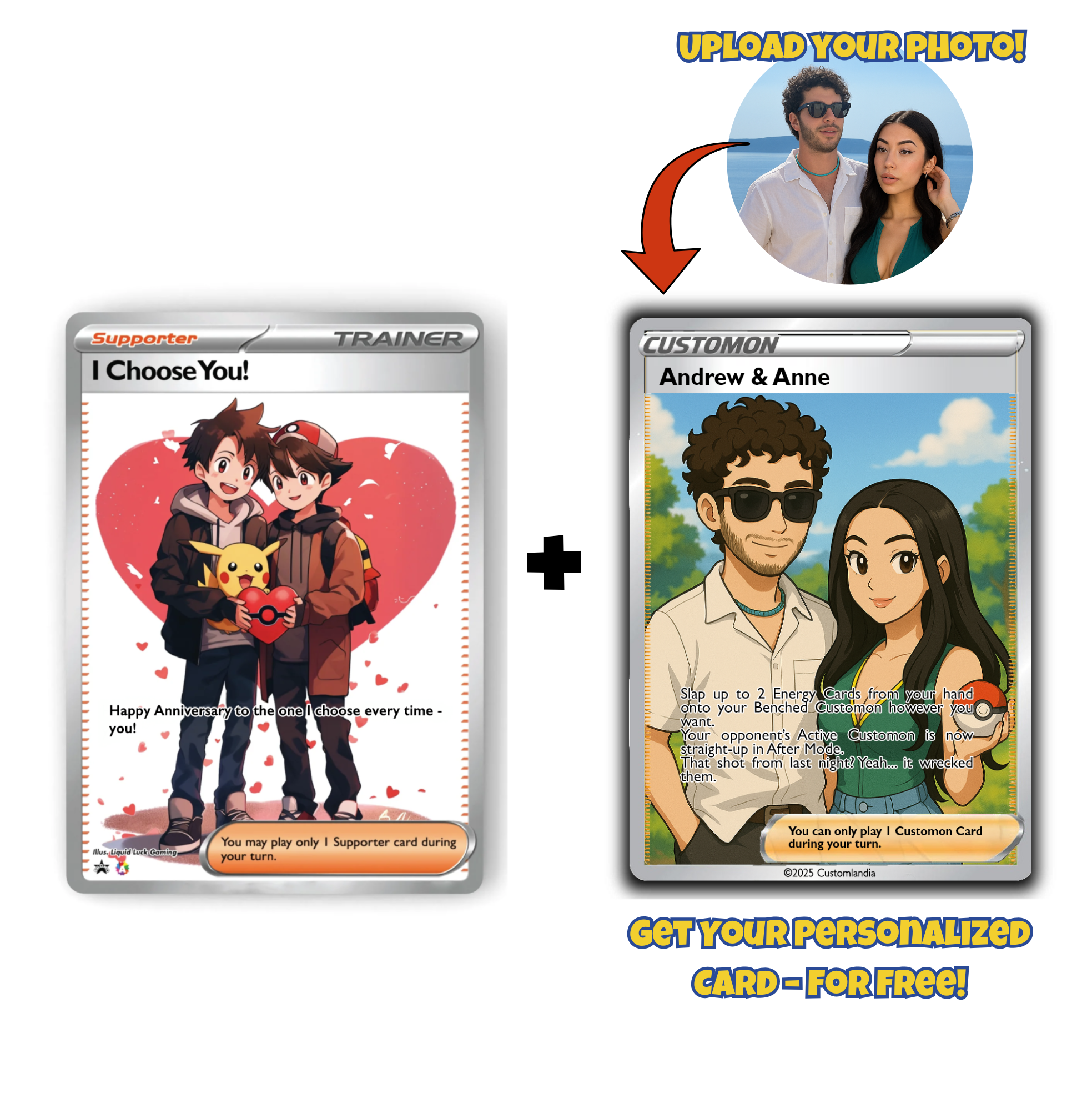 Personalized Pokémon Card for Your Anniversary | Unique Fan Art | The Perfect Thoughtful Gift