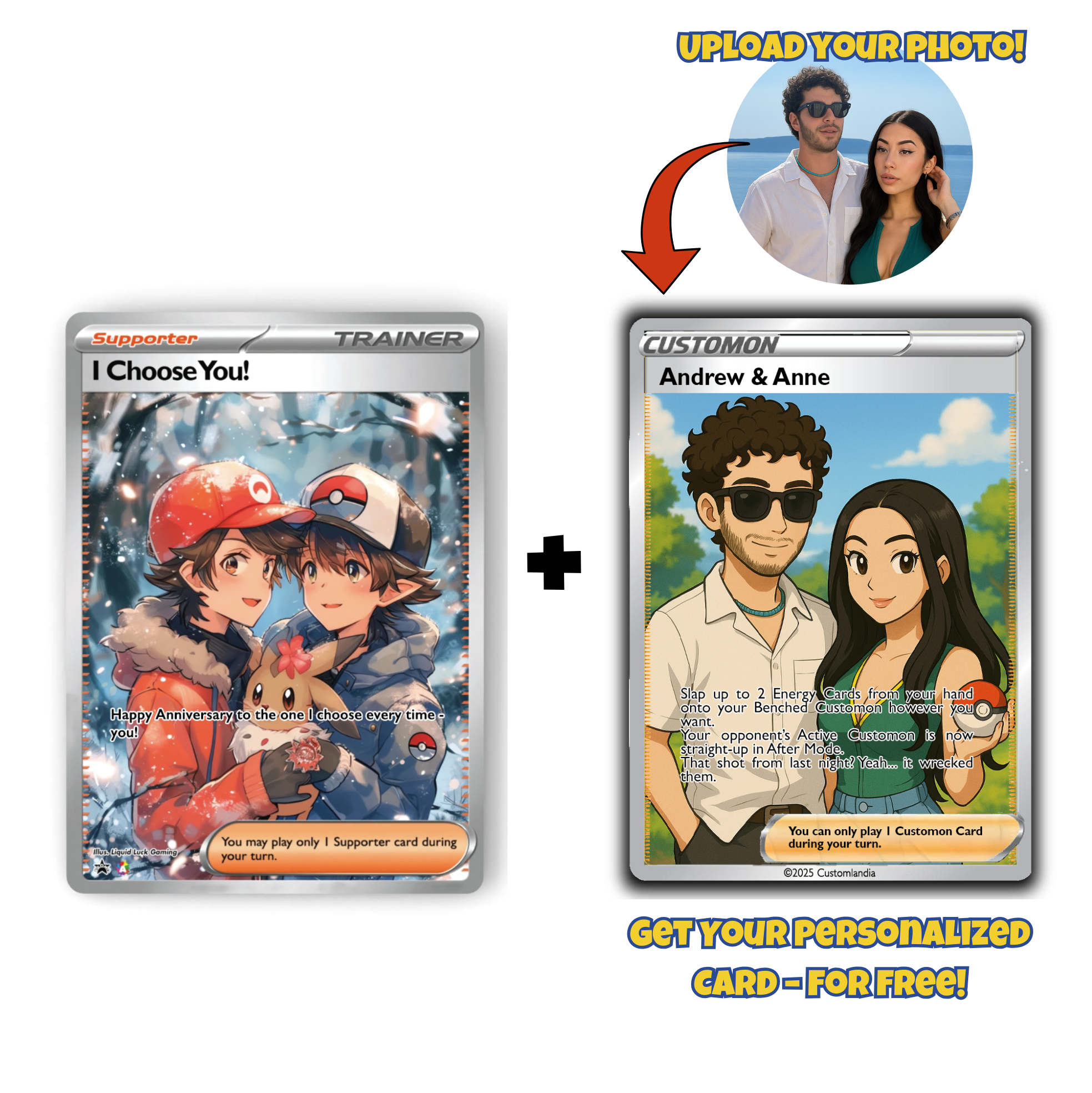 Personalized Pokémon Card for Your Anniversary | Unique Fan Art | The Perfect Thoughtful Gift