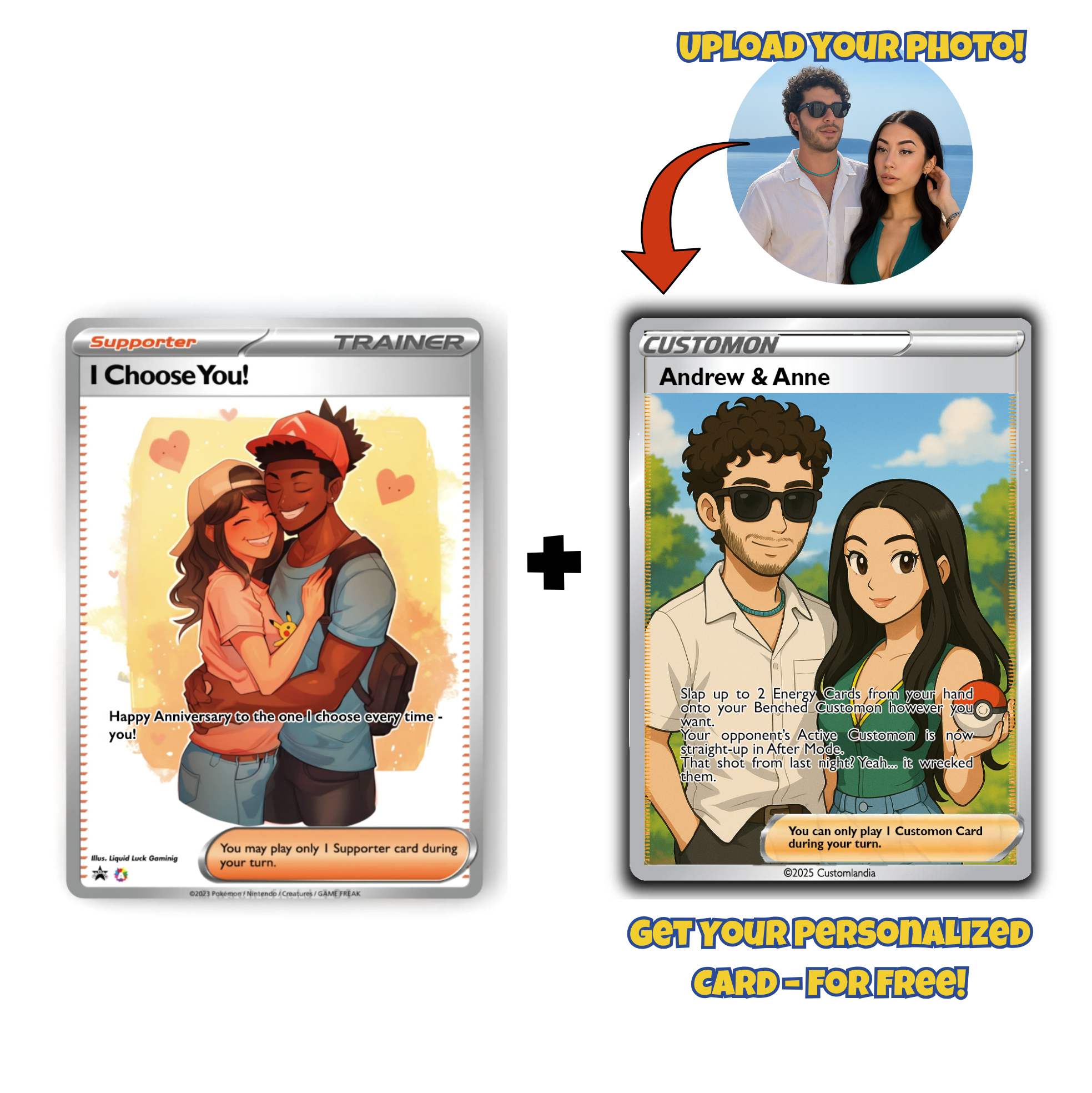 Personalized Pokémon Card for Your Anniversary | Unique Fan Art | The Perfect Thoughtful Gift