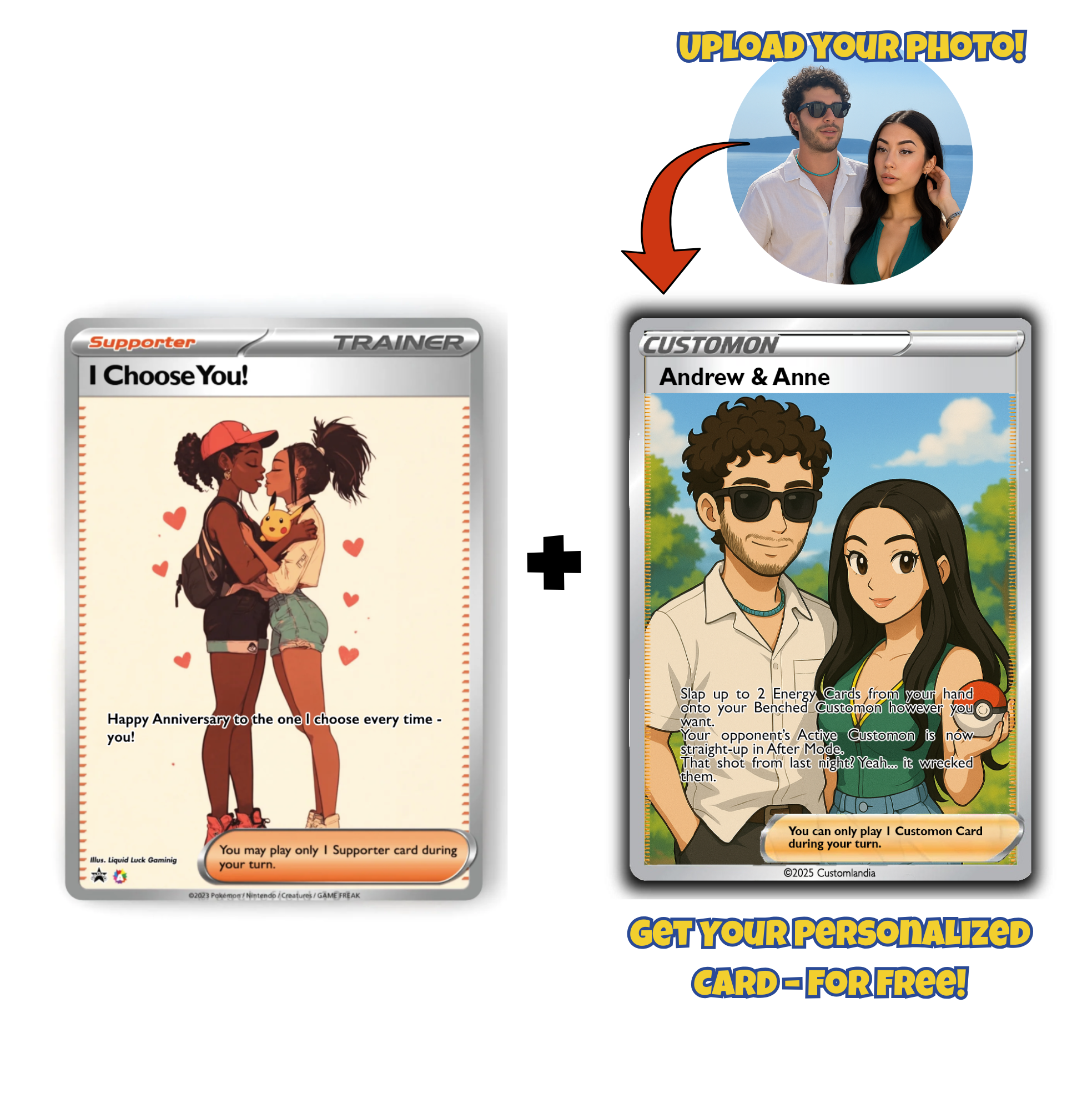 Personalized Pokémon Card for Your Anniversary | Unique Fan Art | The Perfect Thoughtful Gift