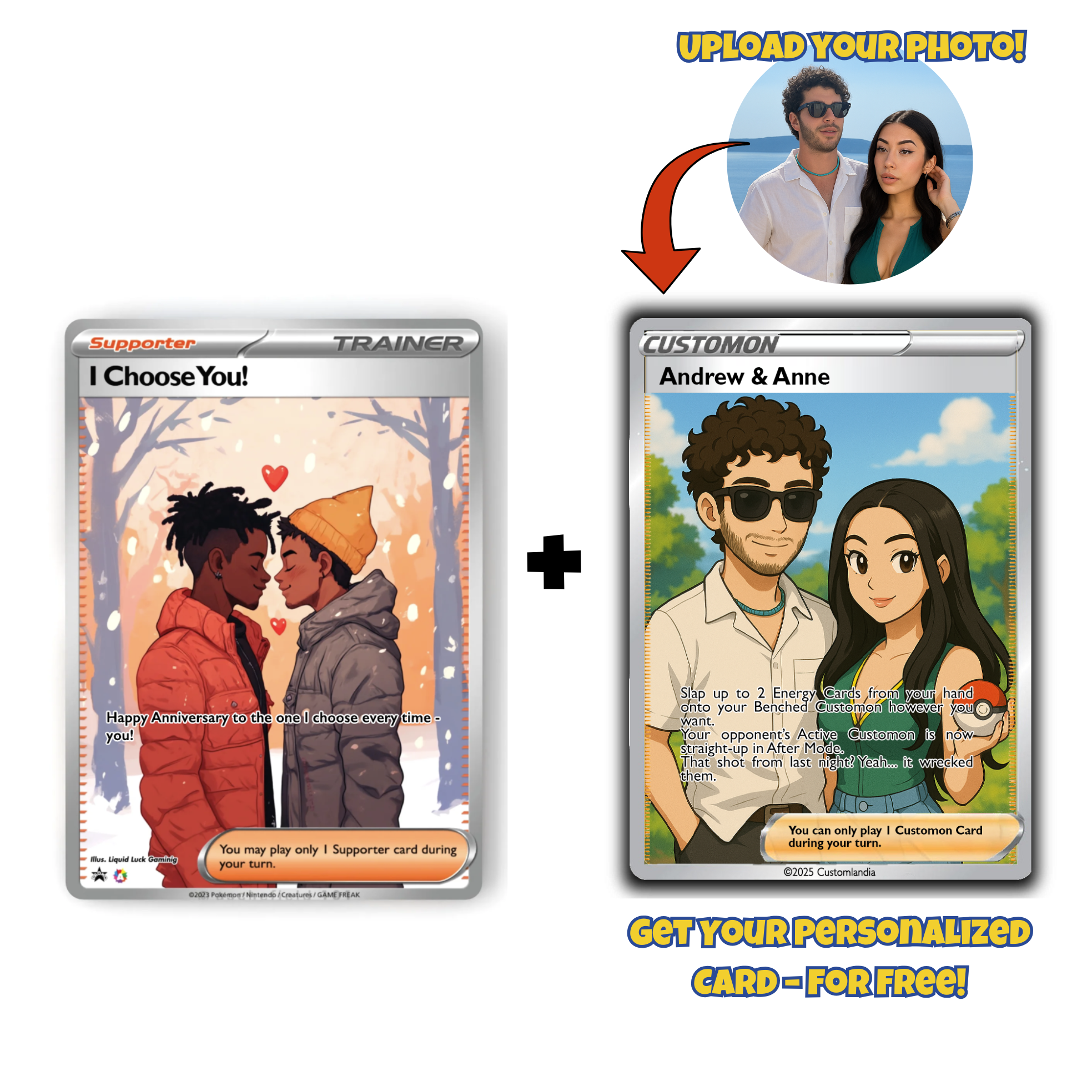 Personalized Pokémon Card for Your Anniversary | Unique Fan Art | The Perfect Thoughtful Gift
