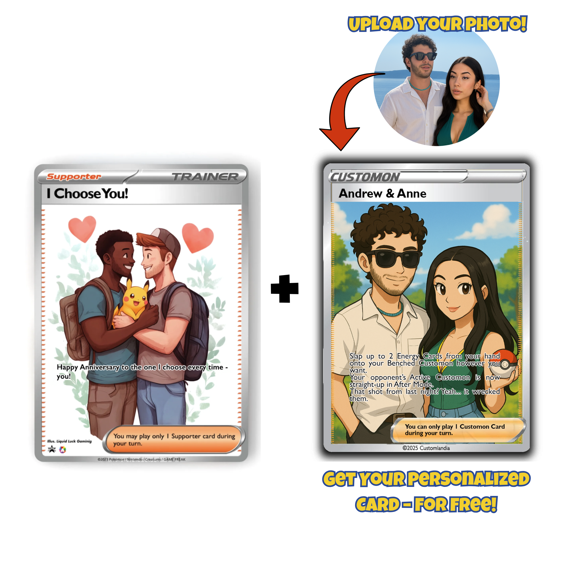 Personalized Pokémon Card for Your Anniversary | Unique Fan Art | The Perfect Thoughtful Gift