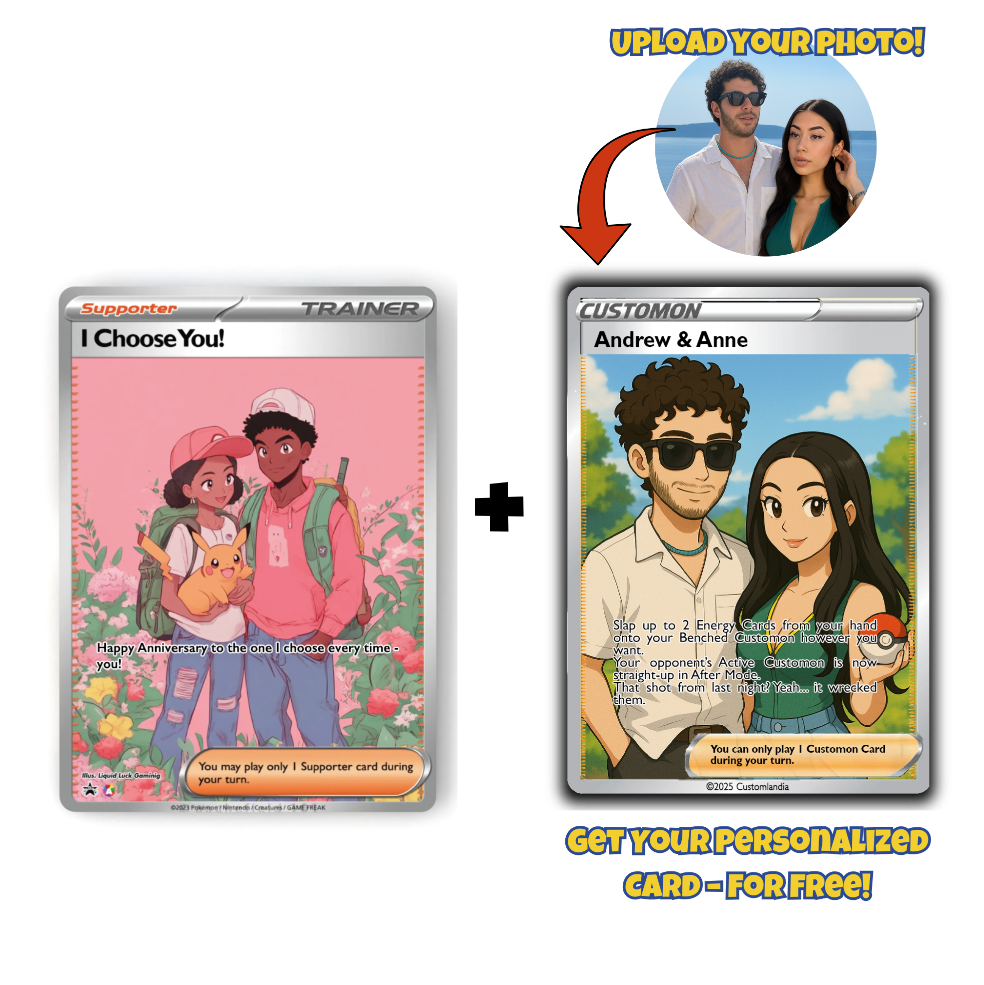 Personalized Pokémon Card for Your Anniversary | Unique Fan Art | The Perfect Thoughtful Gift