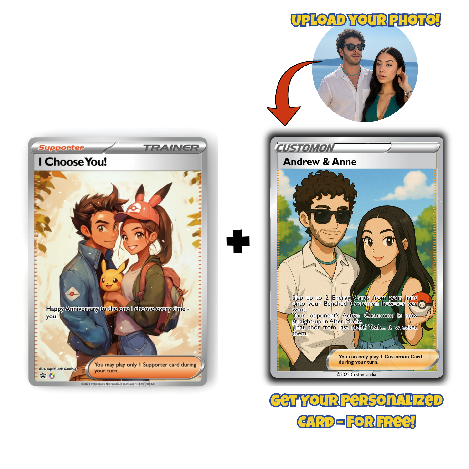 Personalized Pokémon Card for Your Anniversary | Unique Fan Art | The Perfect Thoughtful Gift