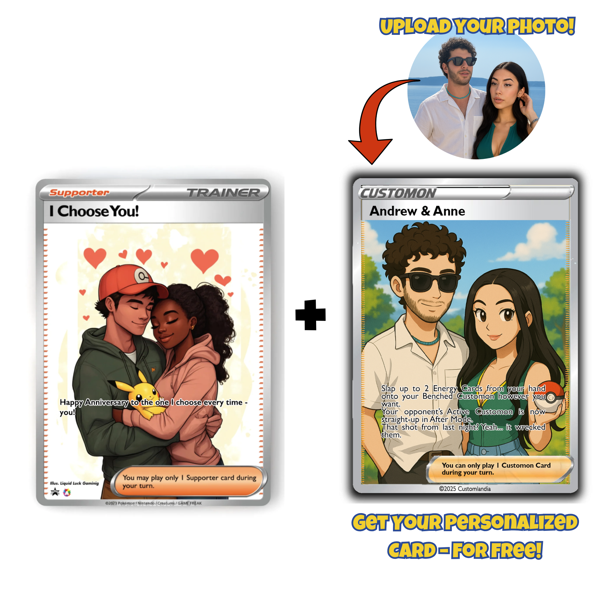 Personalized Pokémon Card for Your Anniversary | Unique Fan Art | The Perfect Thoughtful Gift
