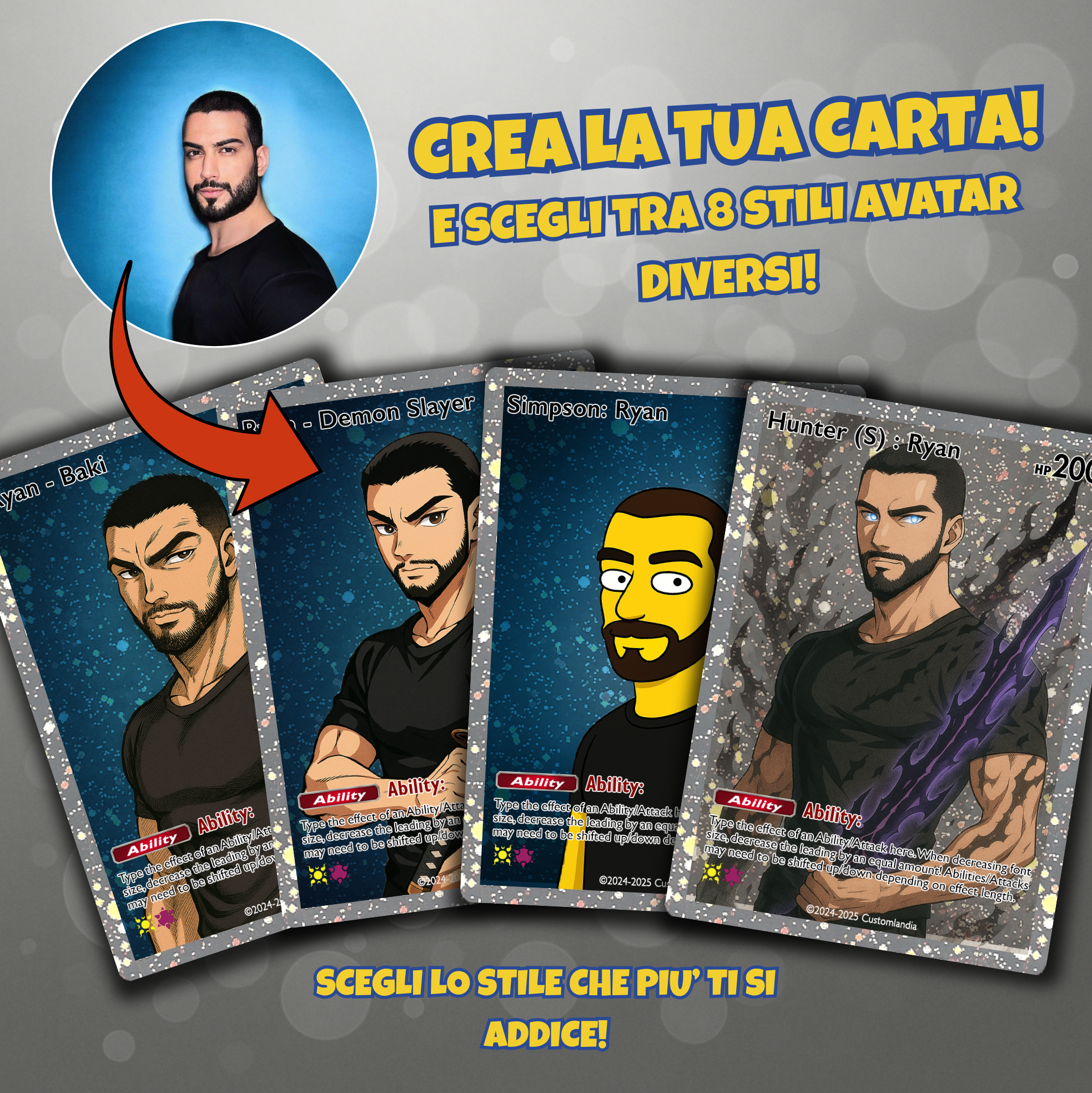 ANIME/CARTOON - Carta Personalizzata Olografica